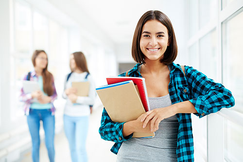 Smiling female student